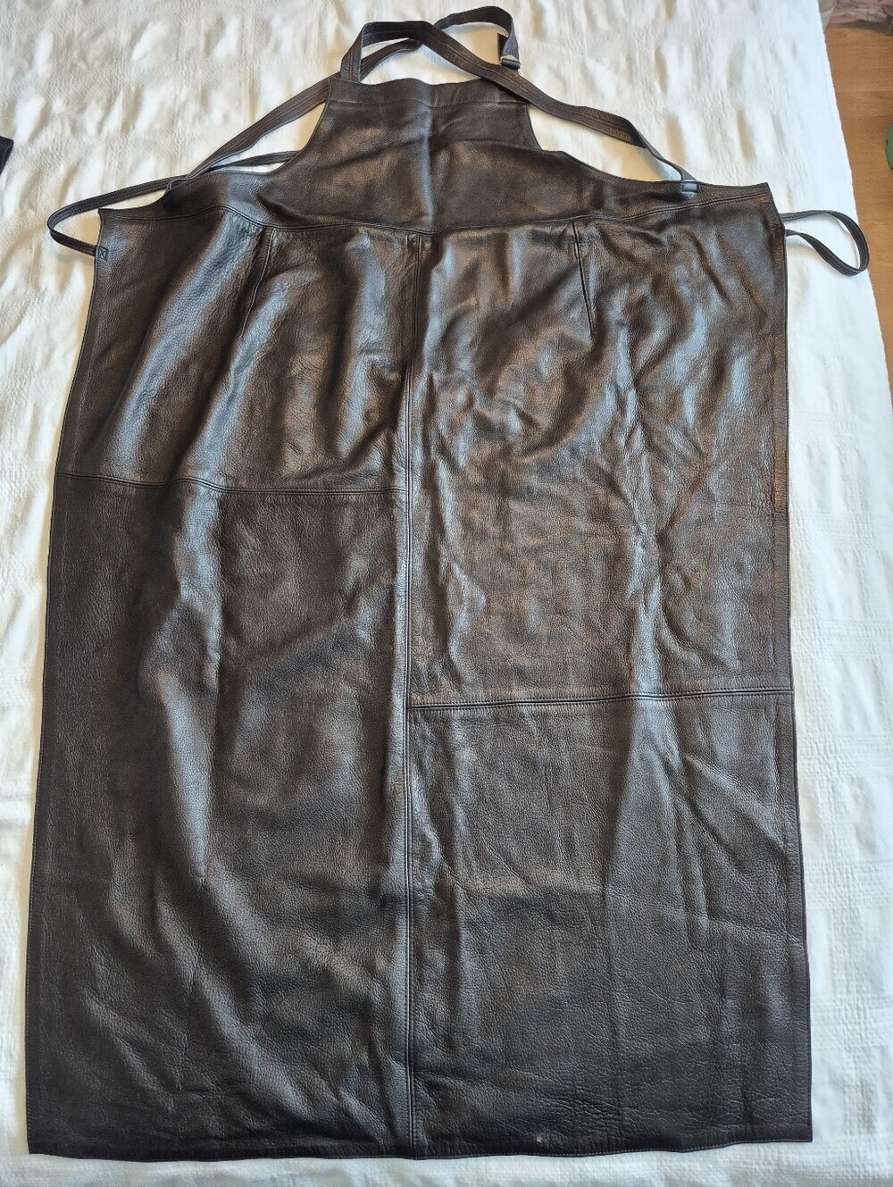 Genuine Leather black apron style GSCG816, long unbranded